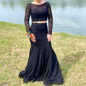Two piece black La femme dress